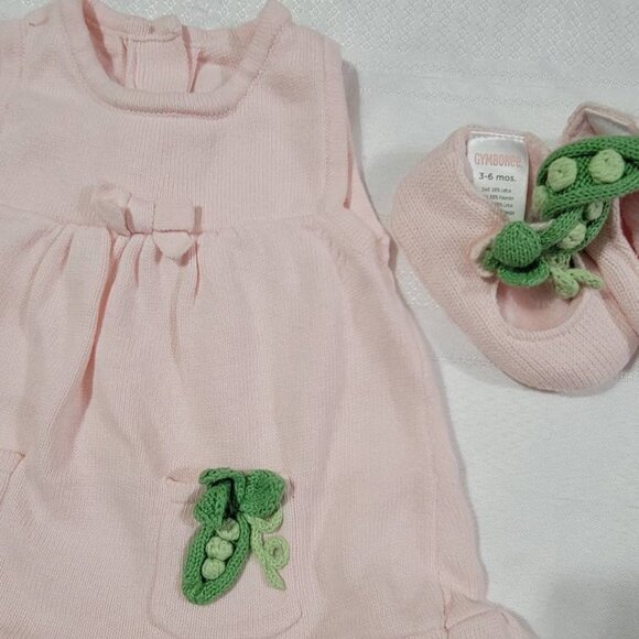 Gymboree Pretty Pea VGUC 3-6 month dress & shoes-both R foot. Mixed Z33 - Picture 2 of 3